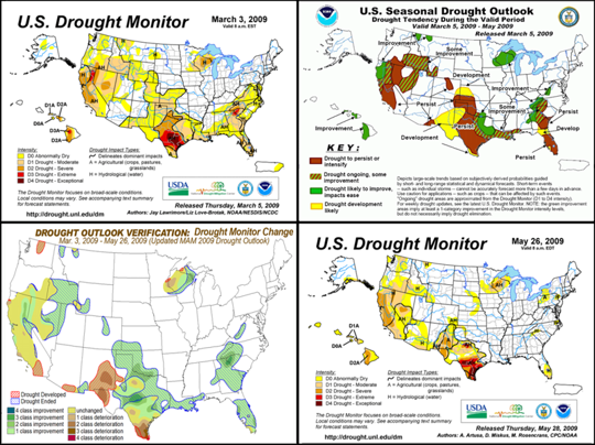 Seasonal Drought Outlook Verification graphics composite image