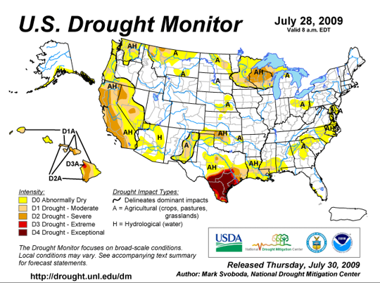 Drought Monitor Graphic at end of forecast period