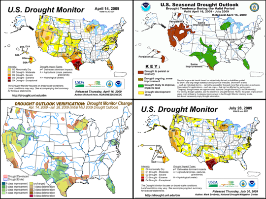 Seasonal Drought Outlook Verification graphics composite image