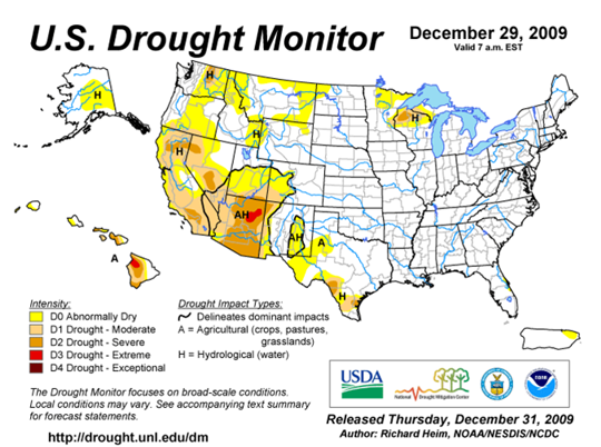 Drought Monitor Graphic at end of forecast period