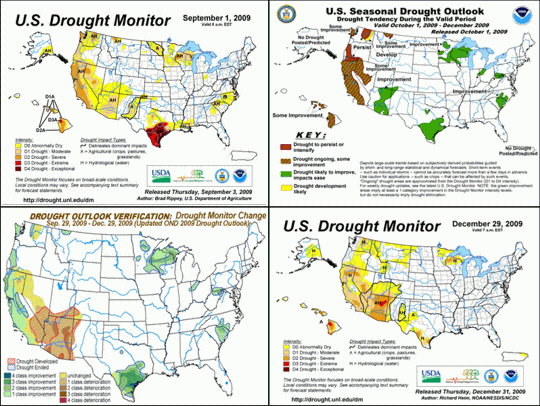 Seasonal Drought Outlook Verification graphics composite image