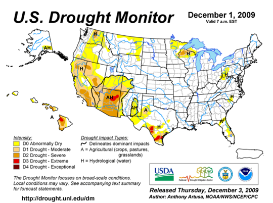 Drought Monitor Graphic at end of forecast period