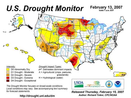 Drought Monitor Graphic at beginning of forecast period