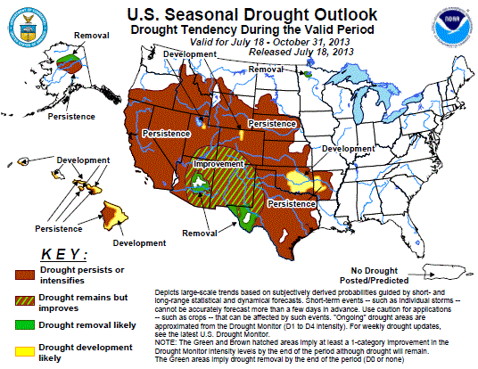 United States Seasonal Drought Outlook Graphic - click on image to enlarge