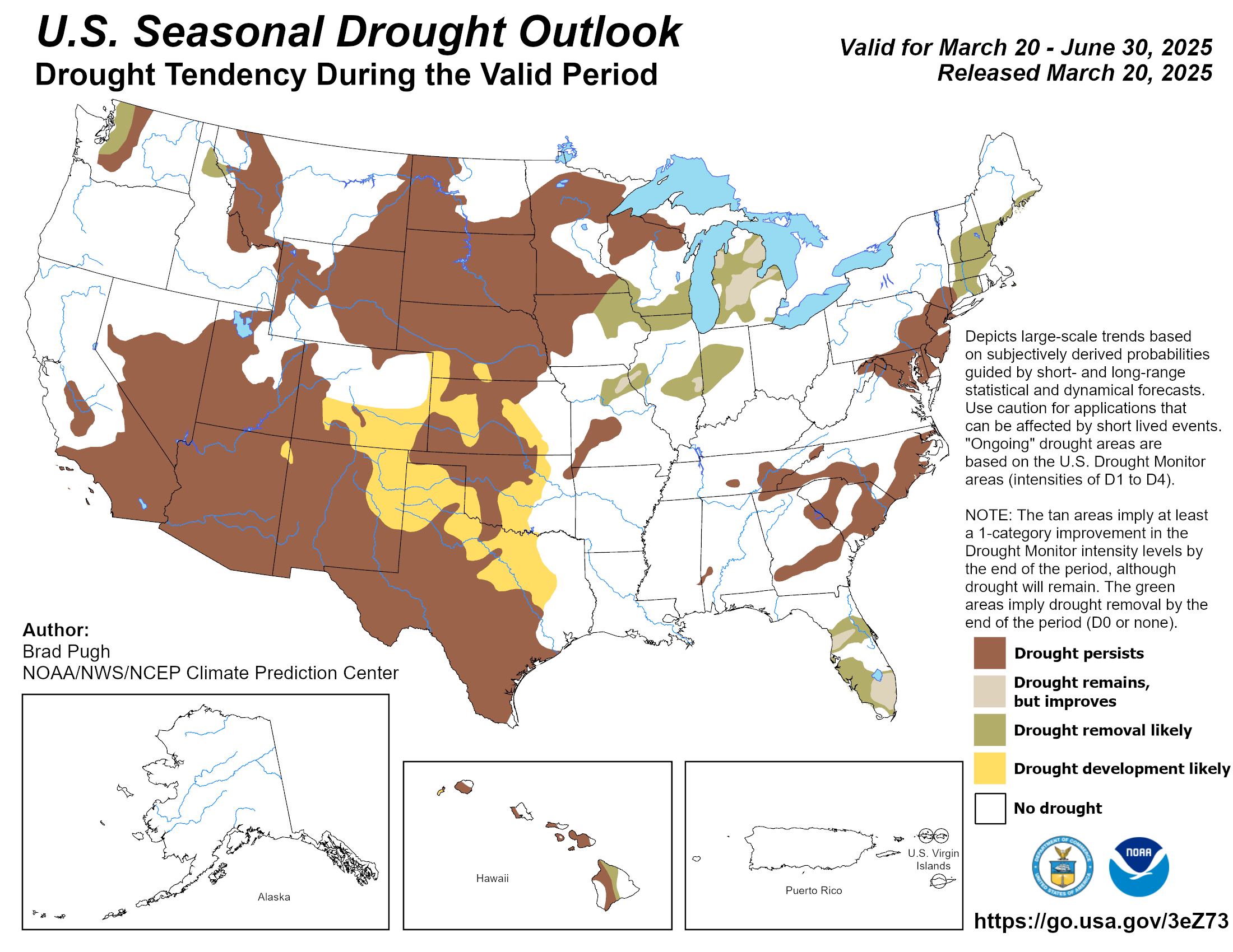 United States Seasonal Drought Outlook Graphic - click on image to enlarge