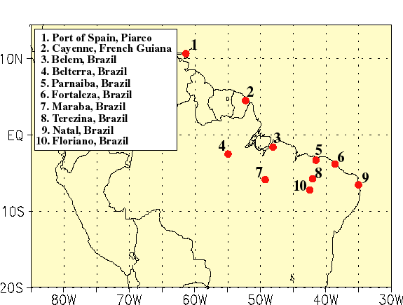 Map of northeastern South America