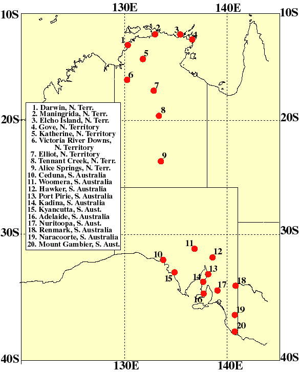 Map of central Australia