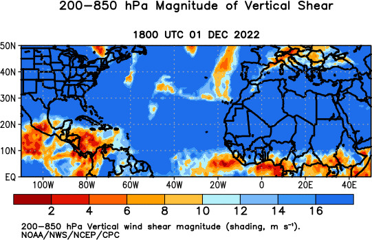 Atlantic Observed 200-850 hPa Vertical Wind Shear