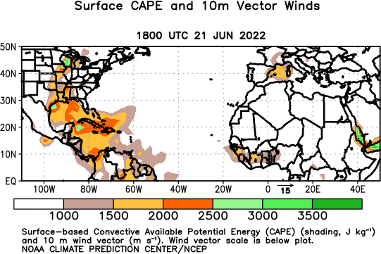 Observed Atlantic 1000 hPa Cape