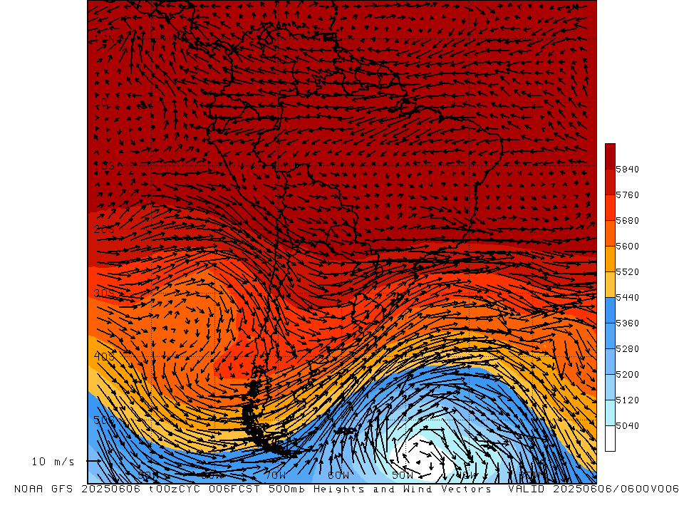 GFS 500mb Wind