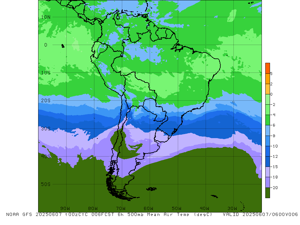 GFS 500mb Temp