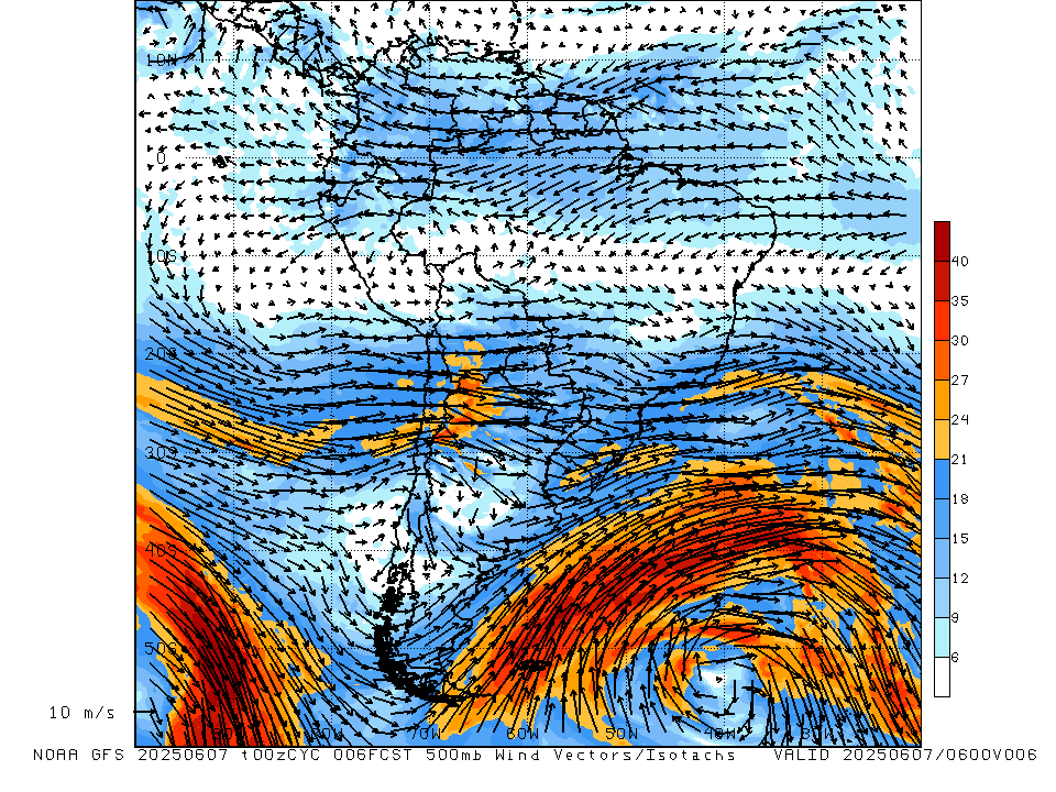 GFS 500mb Wind