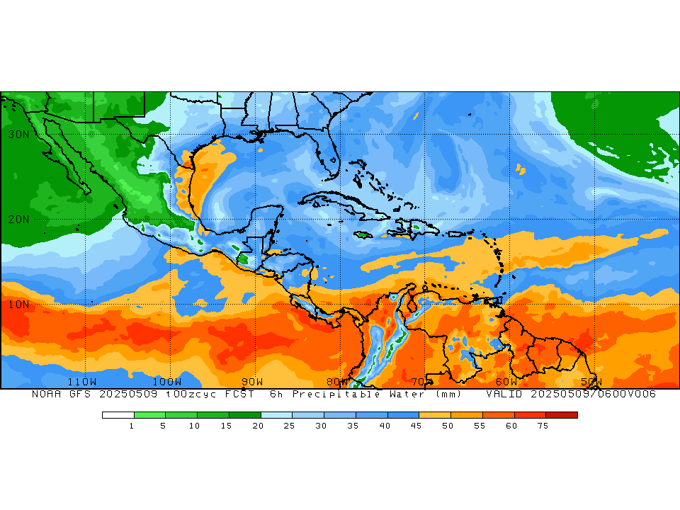 GFS Column Precipitable Water