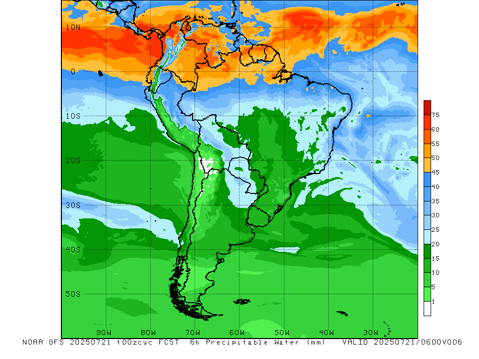 GFS Column Precipitable Water