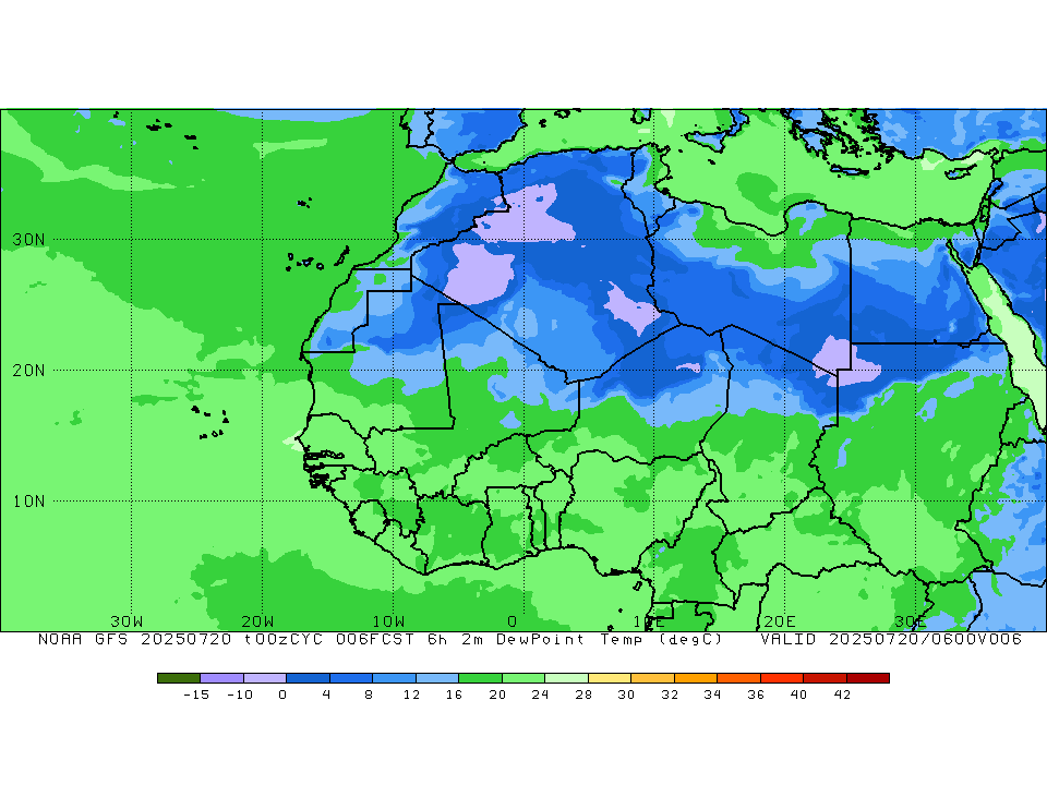 GFS 2m DewPt Temp
