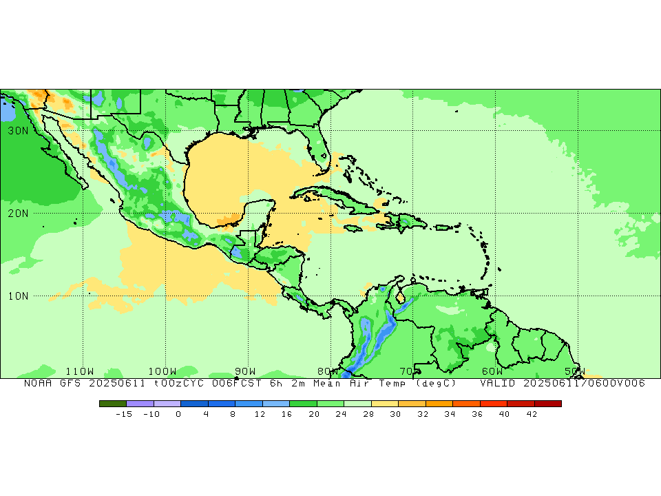 GFS 2m Mean Temp