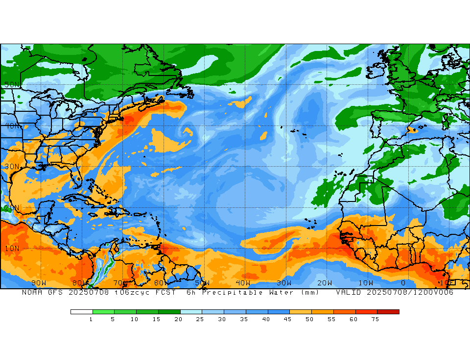 GFS Column Precipitable Water