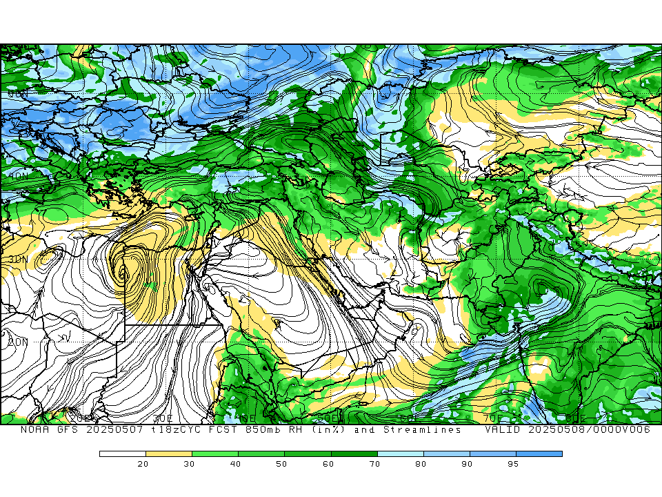 GFS 850mb Wind