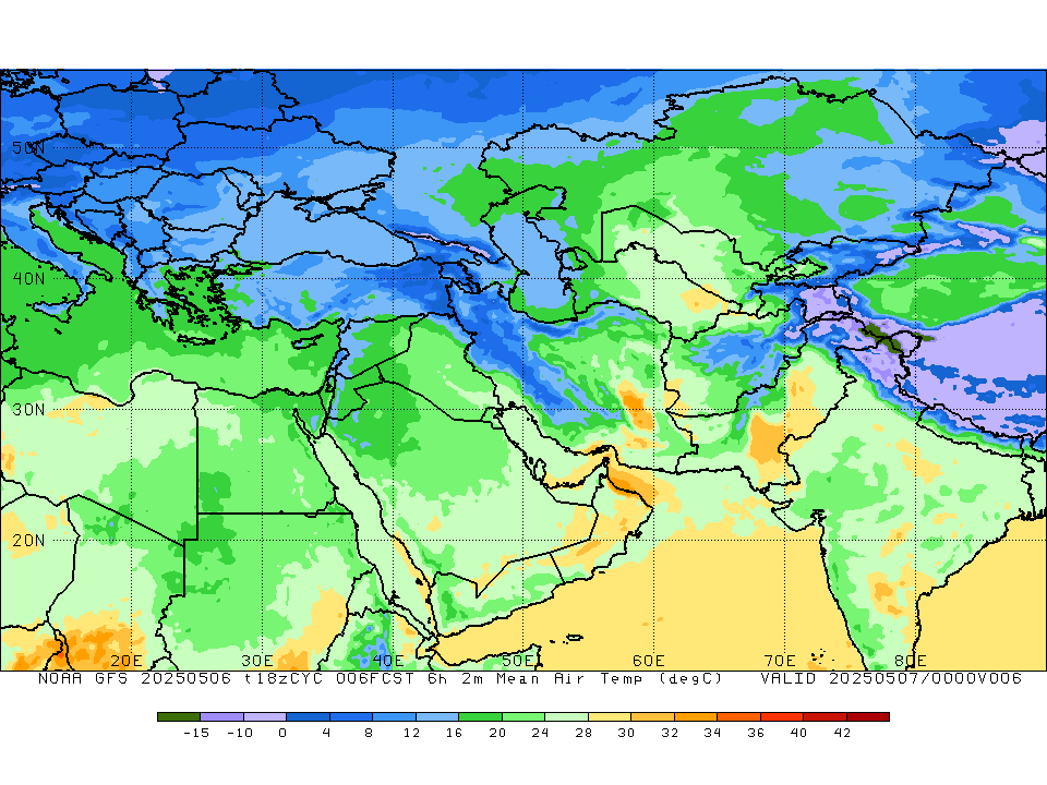 GFS 2m Mean Temp