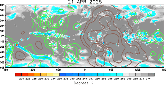 Radazione infrarossa e anomalie nelle velocità potenziali a 200 hPa