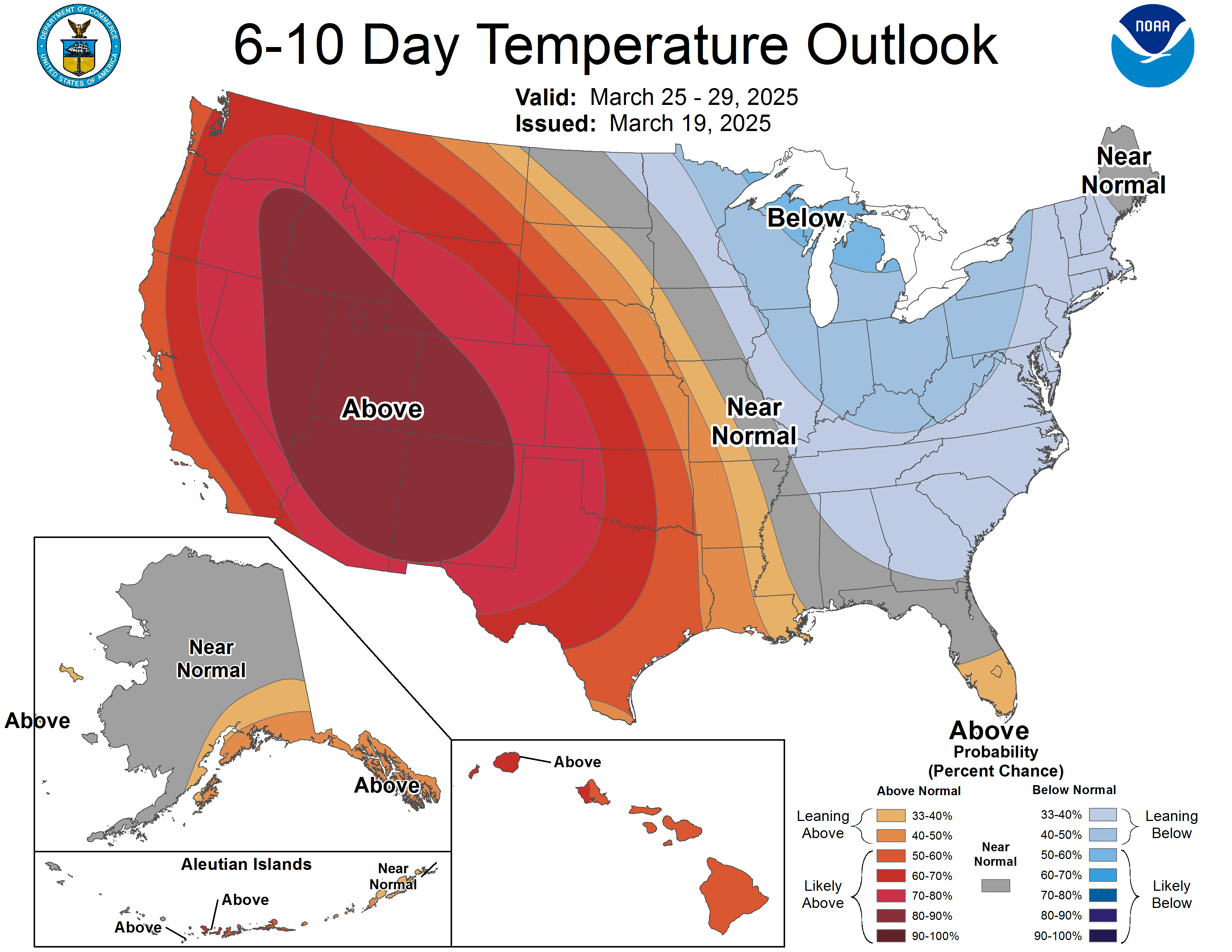 Latest 6 to 10 Day Temperature Outlook