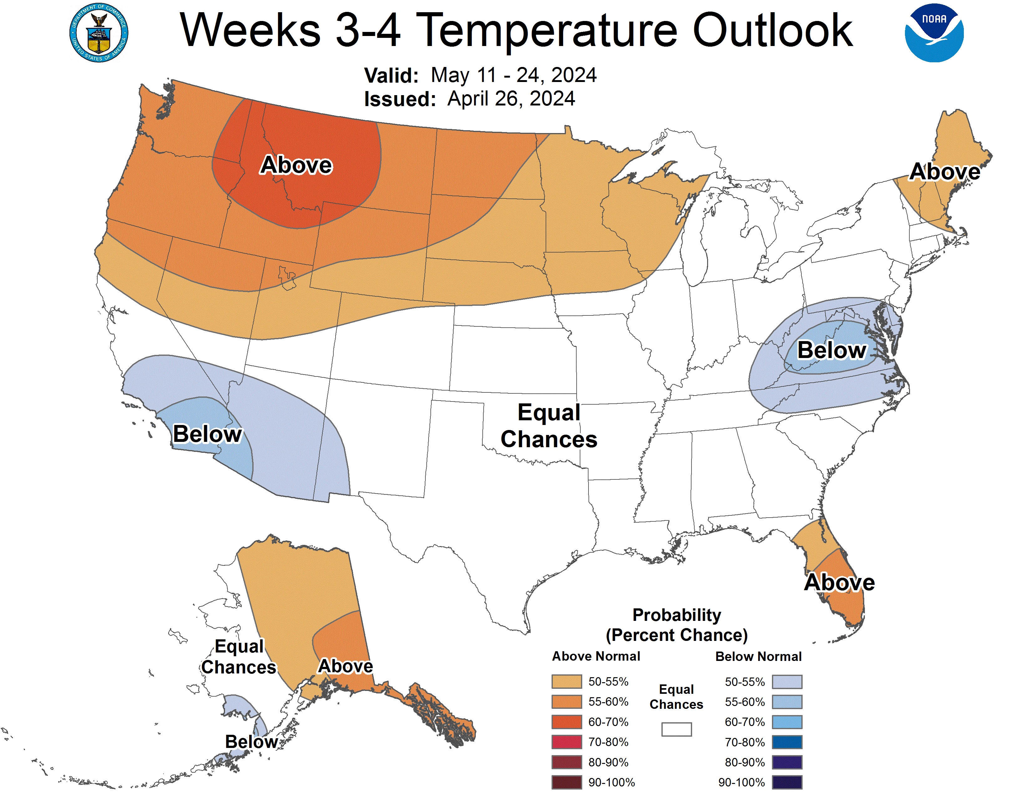 Latest Week 3-4 Temperature Outlook graphic