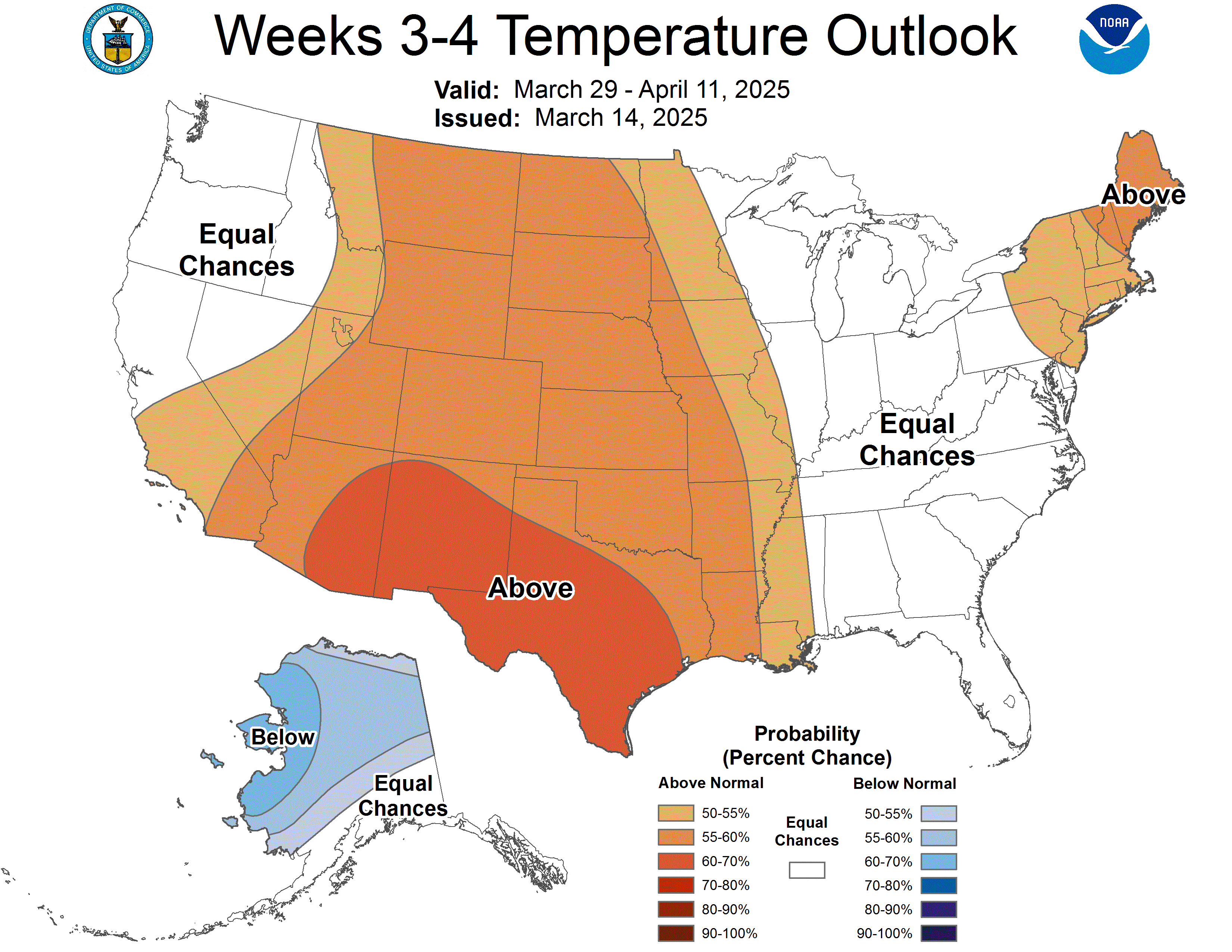 Week 3-4 Outlooks - Temperature Probability