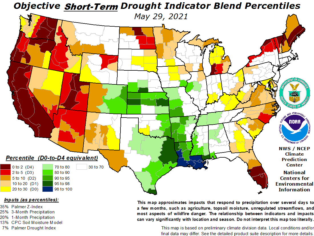 United States Drought Map Updated Realtime Survival Fanatics