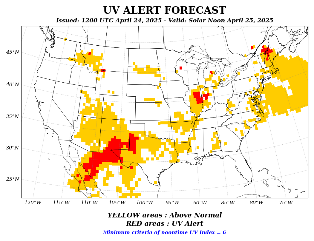 UV forecast map