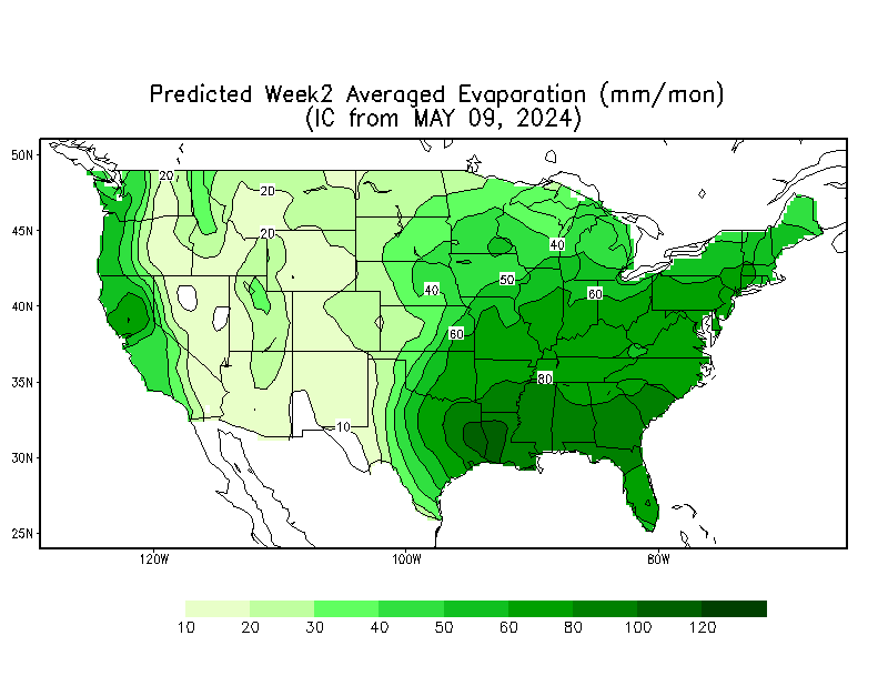 Week 2 Calculated Averaged Evaporation Outlook